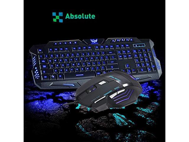 3color led backlight wired usb gaming keyboard and 5500dpi mouse mice set kit us