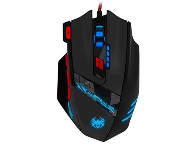 zelotes t90 gaming mouse 9200 dpi high precision usb wired gaming mice with 8 buttons multi-modes led weight tuning set