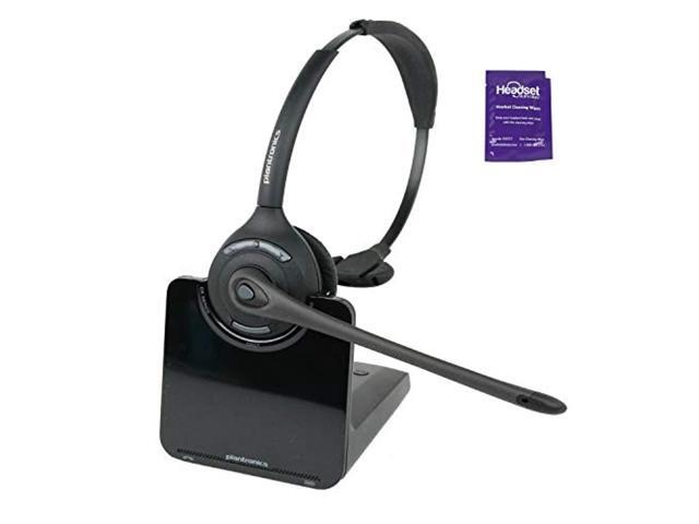 plantronics cs510 wireless headset system bundle with headset advisor wipe (renewed)
