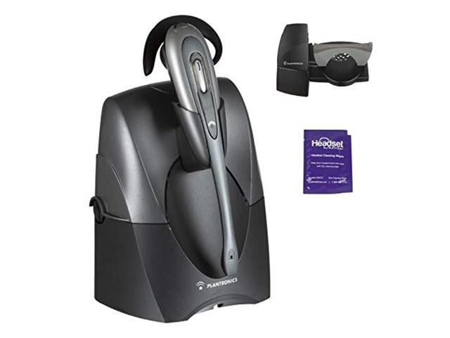 plantronics cs55 wireless office headset included bundle with lifter and headset advisor wipe (renewed)