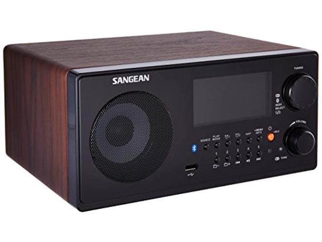 sangean wr-22wl am/fm-rds/bluetooth/usb table-top digital tuning receiver (dark walnut)