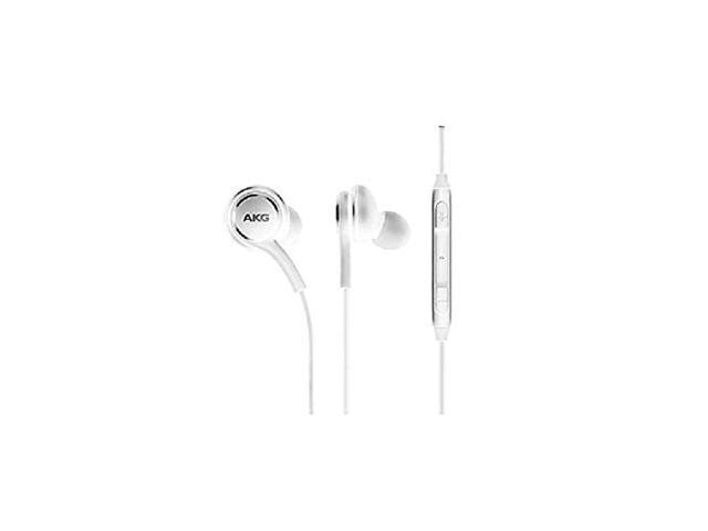 2019 stereo headphones for samsung galaxy s10 s10e s10 plus - designed by akg - with microphone (white)
