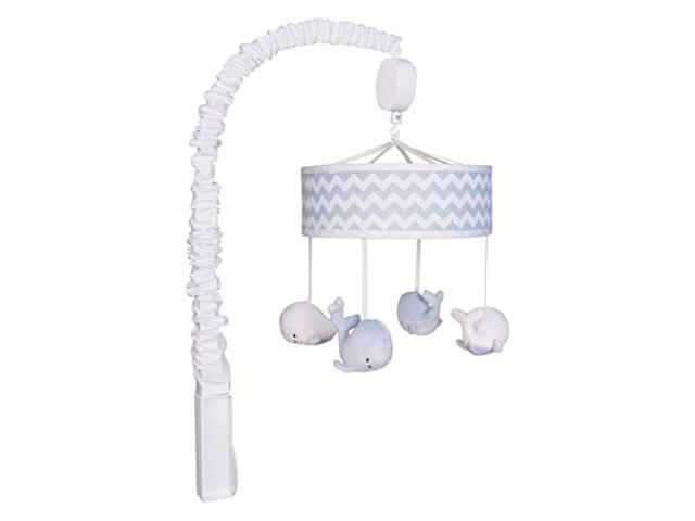 trend lab blue sky plush whale musical crib mobile white nautical baby mobile ocean friends nursery dcor