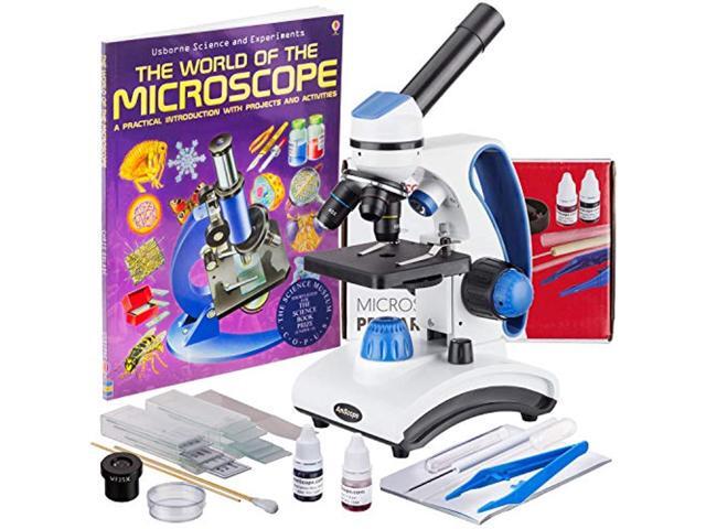 amscope awarded 2017 best student microscope 40x-1000x dual light glass lens metal-body student microscope with slides tools a