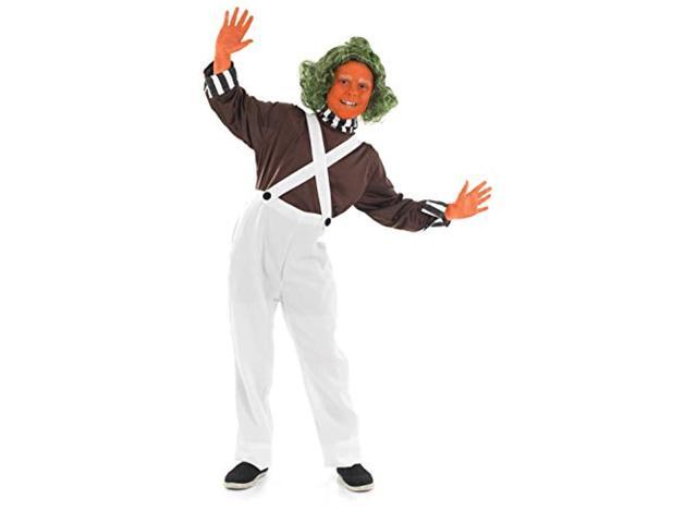 fun shack boys oompa loompa costume kids chocolate factory worker dungarees outfit xlarge
