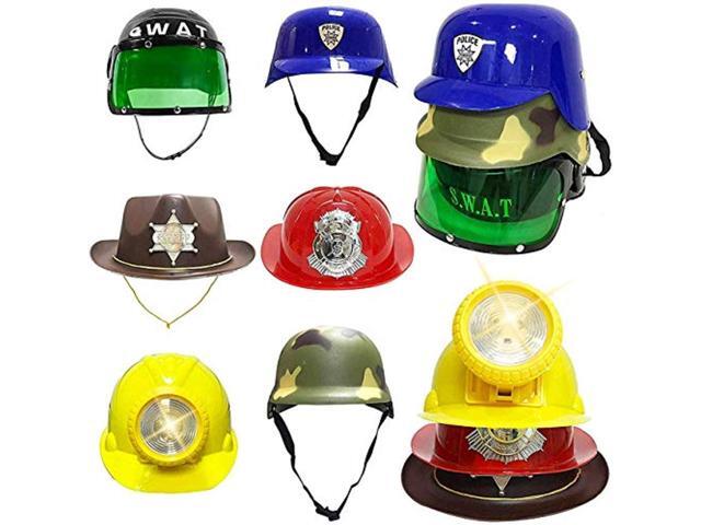 liberty imports set of 6 - dress up pretend role play hats helmets for kids - halloween costume role play variety pack (police