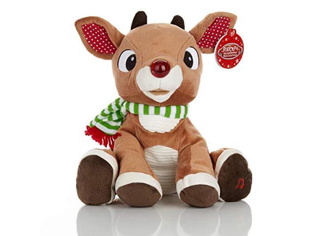 rudolph the red - nosed reindeer - stuffed animal plush toy with music & lights