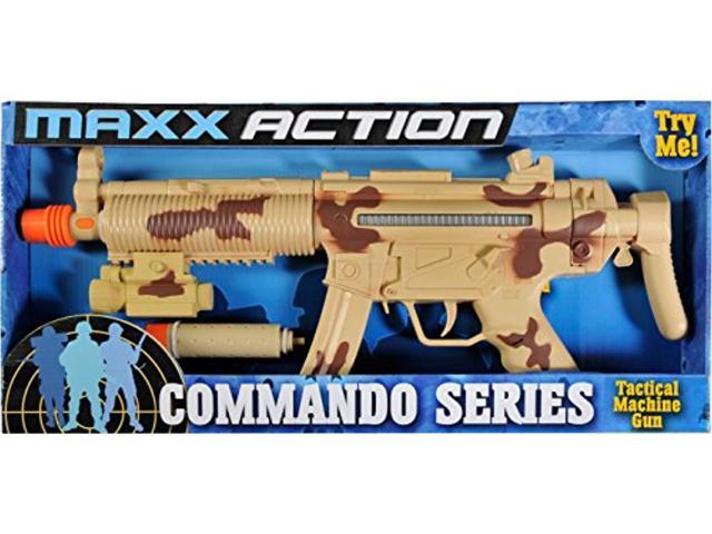 maxx action 24' toy tactical machine gun with electronic sound lights & vibration in military camo finish