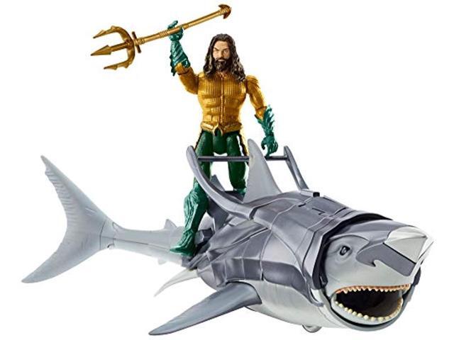 aquaman 6-inch aquaman & warrior shark figure & creature pack