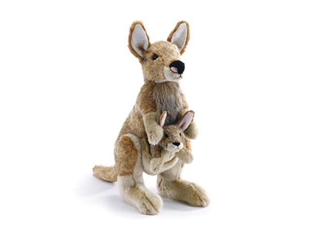 nat and jules large kangaroo and joey wispy light brown children's plush stuffed animal toys set of 2