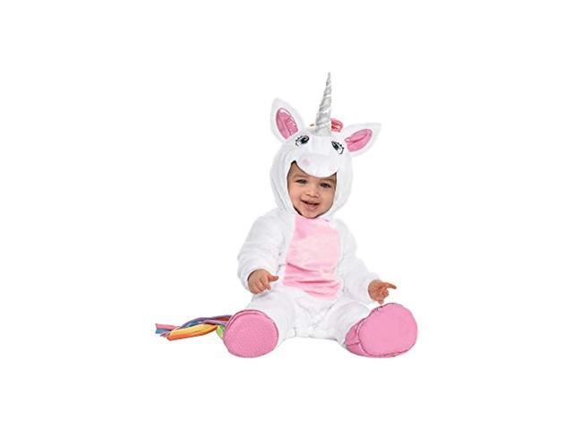 unicorn halloween costume for infants 6-12 months with attached hood by amscan