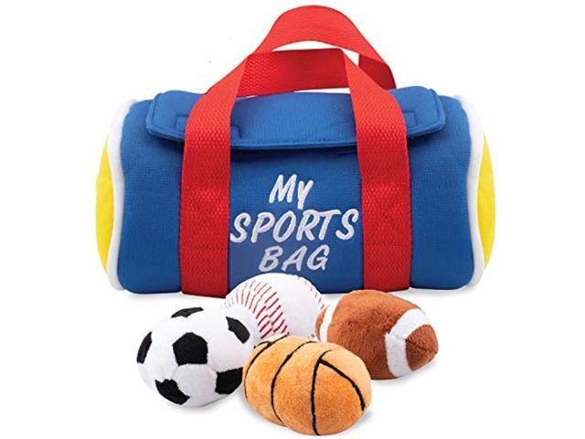 etna my sports bag with sound playset - stuffed plush basketball baseball soccer ball and football soft & cute toys great gi