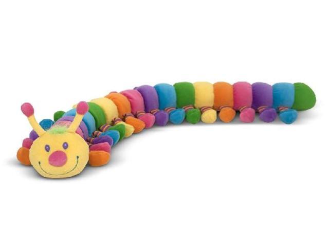 melissa & doug longfellow caterpillar - rainbow-colored stuffed animal with 32 floppy feet (over 2 feet long)