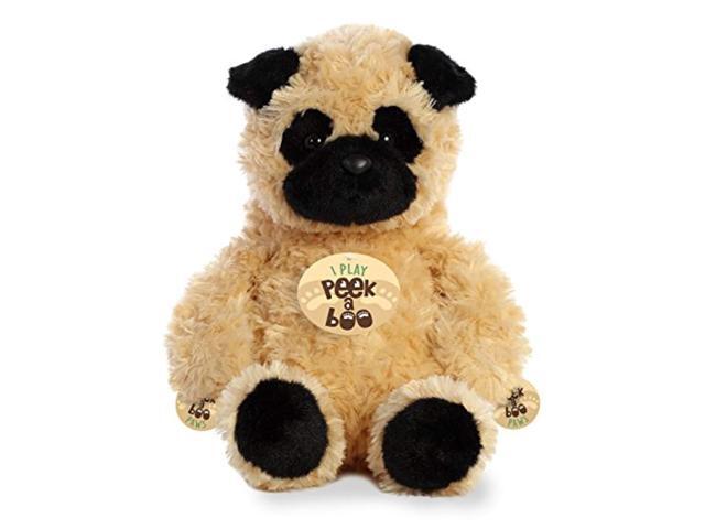aurora peek a boo- pug plush brown