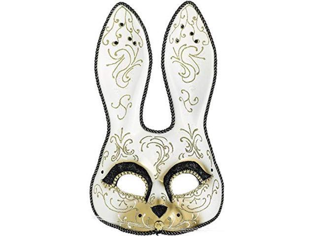 amscan glitter gold scroll bunny mask halloween costume accessories one size
