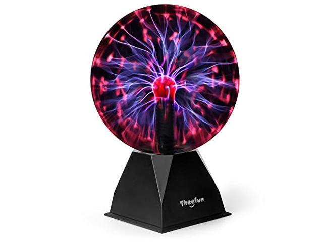 theefun true 8 inch magic plasma ball touch & sound sensitive plasma lamp light nebula sphere globe novelty toy for decorati