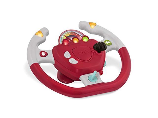 battat - geared to steer interactive driving wheel - portable pretend play toy steering wheel for kids 2 years +