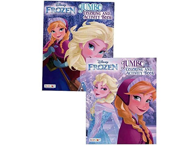 frozen elsa and anna jumbo coloring and activity book - character patterned tool for brain stimulation 80-page creativity-focus