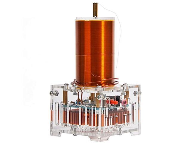 joytech music tesla coil acrylic base shell arc plasma loudspeaker wireless transmission experiment desktop toy model xx01