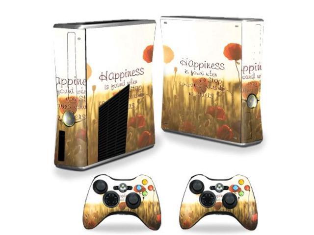 mightyskins skin compatible with x-box 360 xbox 360 s console - be happy protective durable and unique vinyl decal wrap cov