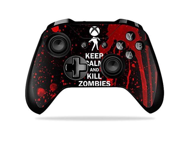 mightyskins skin compatible with microsoft xbox one x controller - kill zombies protective durable and unique vinyl decal w