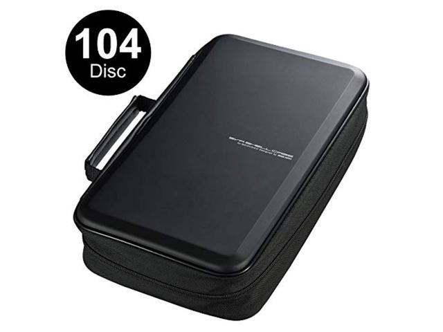 sanwa (japan brand) 104 large capacity cd case portable dvd/vcd storage eva protective blu-ray wallet binder holder bookle
