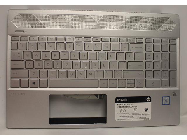 Recertified - L24752-001-B HP PALMREST TOP COVER WITH KEYBOARD BL US NATURAL SILVER 'GRADE B'