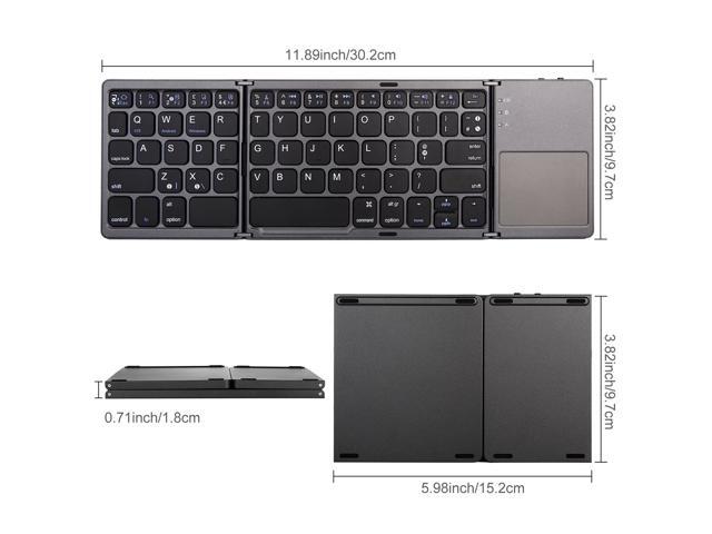 MOJO Bluetooth Folding Keyboard with Mouse Touchpad (Black)