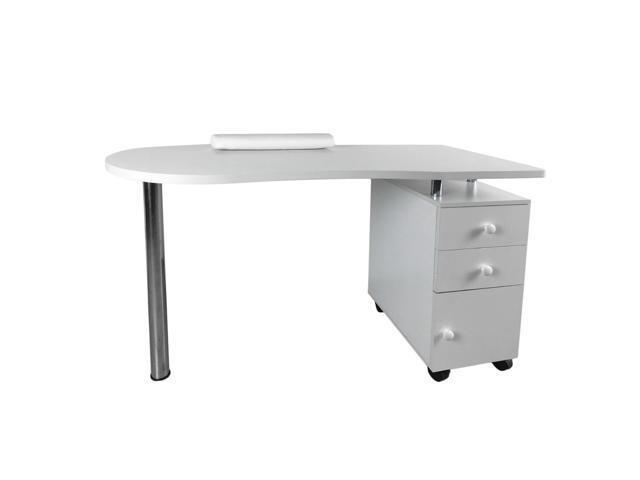 Practical White Beauty Manicure Nail Table Station Desk Nail Salon Equipment white