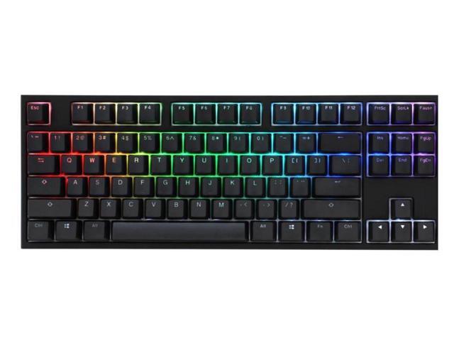 Ducky One 2 RGB TKL RGB LED Double Shot PBT Gaming Mechanical Keyboard - Cherry MX Silver Bezel Design Detachable USB Type - C