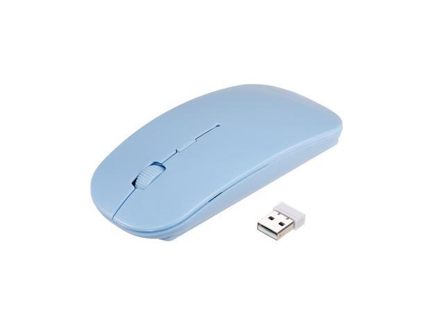 Ultra-thin Mute Mouse 4 Keys Wireless Optical Mouse 1600DPI for Desktop Computer Laptop Blue