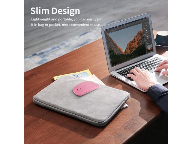 Ultra-thin Mute Mouse 4 Keys Wireless Optical Mouse 1600DPI for Desktop Computer Laptop White