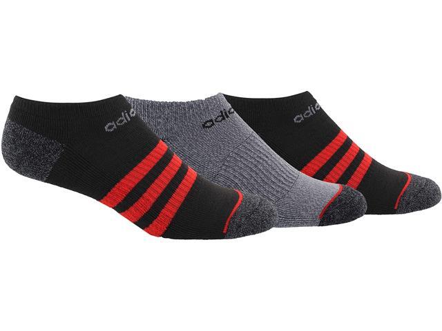 adidas Men's 3-Stripe No Show Socks (3 Pairs) Large