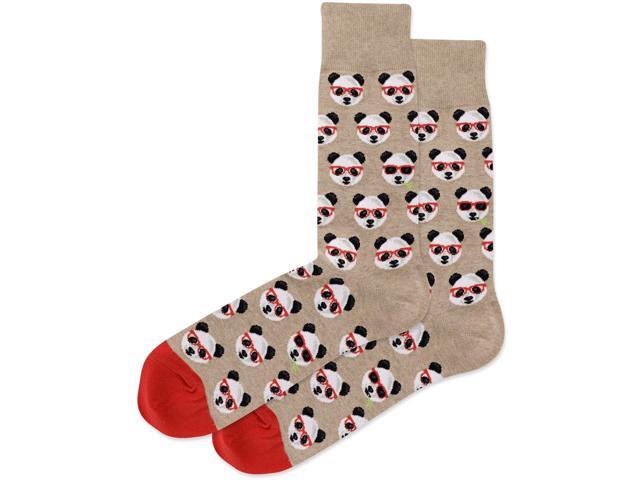 Hot Sox Mens Smart Panda Crew Socks Shoe Size: 6-13