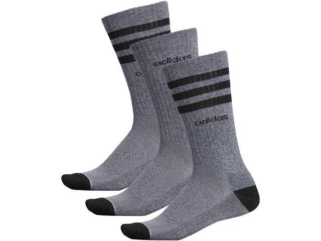 adidas Men's 3-Stripe Crew Socks (3 Pairs) Large