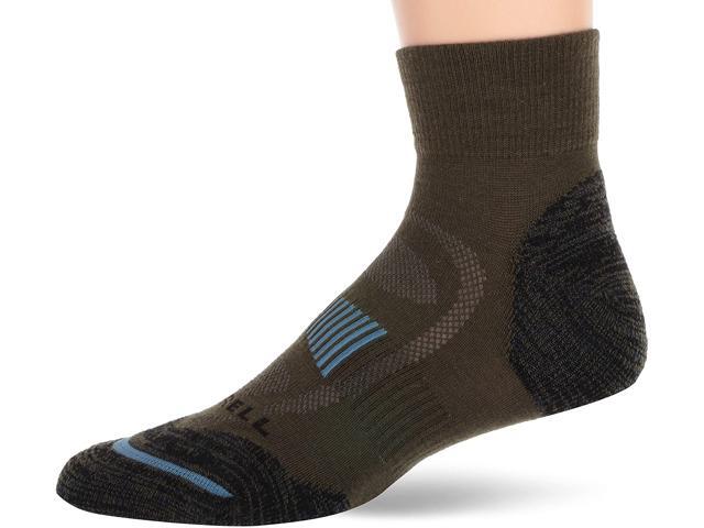 Merrell mens 1 Pack Cushioned Zoned Quarter Hiker Socks Shoe Size: 9-12