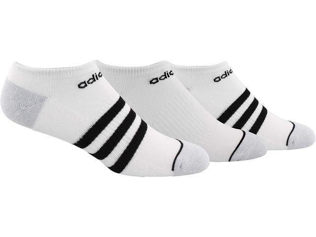 adidas Men's 3-Stripe No Show Socks (3 Pairs) Large