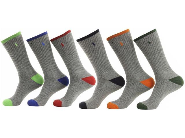 Polo Ralph Lauren 6-Pack Athletic Sports Long Socks 10-13