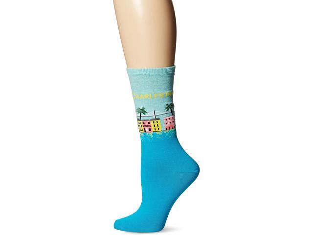 Hot Sox womens Travel Series Novelty Fashion Crew Shoe Size: 4-10