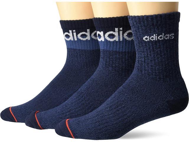 adidas mens Blocked Linear High Quarter Socks (3-pair) Large