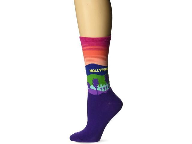 Hot Sox womens Travel Series Novelty Fashion Crew Shoe Size: 4-10