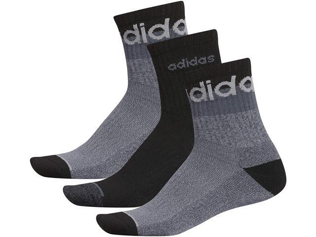 adidas mens Blocked Linear High Quarter Socks (3-pair) Large