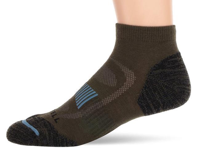 Merrell mens 1 Pack Cushioned Zoned Low Cut Hiker Socks Shoe Size: 9-12