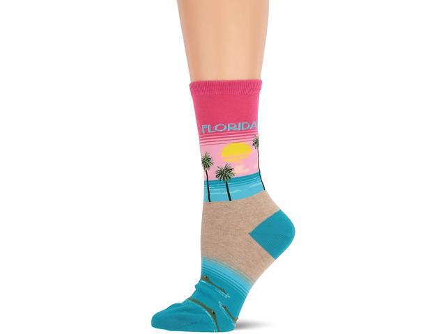 Hot Sox womens Travel Series Novelty Crew Socks Shoe Size: 4-10