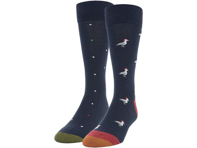 Gold Toe mens Holiday Novelty Dress Crew Socks 2 Pairs Shoe Size: 6-12
