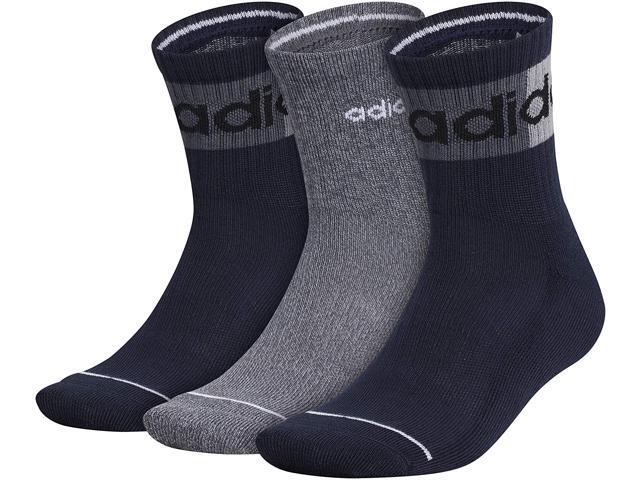 adidas mens Blocked Linear High Quarter Socks (3-pair) Large