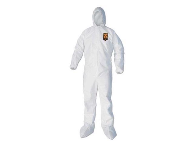 A40 Elastic-Cuff Ankle Hood & Boot Coveralls White 2X-Large 25/Carton