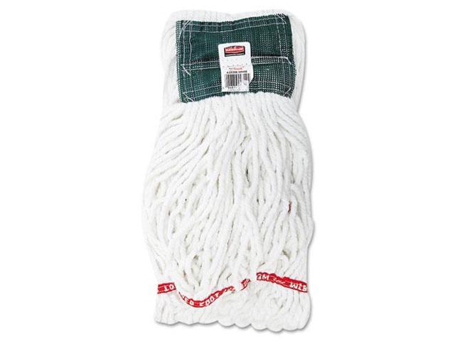 Web Foot Shrinkless Looped-End Wet Mop Head Cotton/Synthetic Medium White