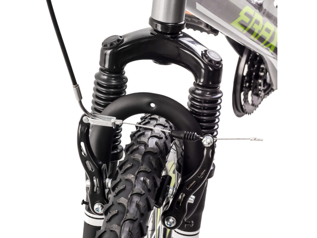 26 Inch Mountain Bike with Full Suspension 21-Speed Aluminum Frame Bicycle Gray and Green