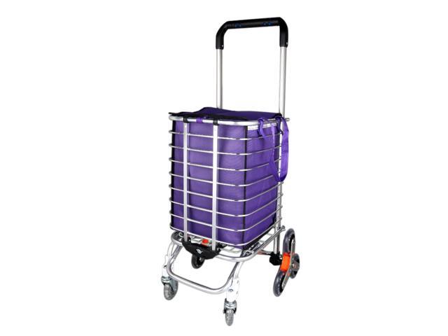 Folding Shopping Cart Lightweight Stair Climb Multipurpose Aluminum Folding Utility Cart for Laundry Shopping Grocery Transport Up to 110
